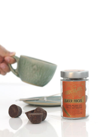 Laser Focus - Vegan, Gluten-Free, Cane Sugar-Free, Soy-Free, Adaptogen - 100g - NEW! - Co Chocolat - Finally, Truly Healthy Chocolates